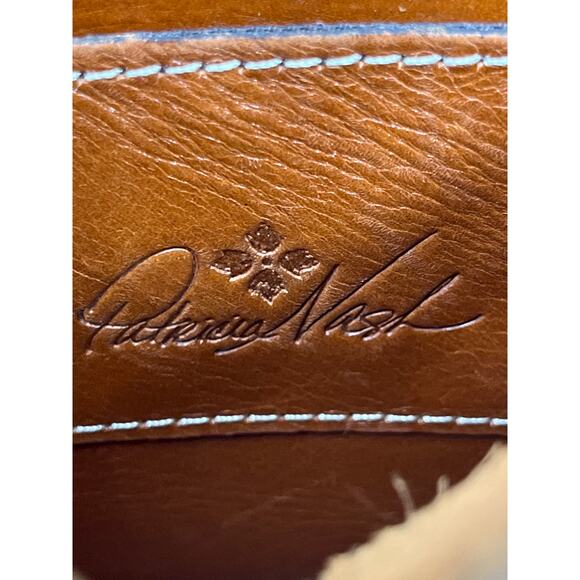 Patricia Nash Saddle Tan Leather Crossbody Bag Vintage Buckle Front Purse - Picture 6 of 16